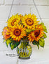 Everlasting Sunflowers in Vase Personalised